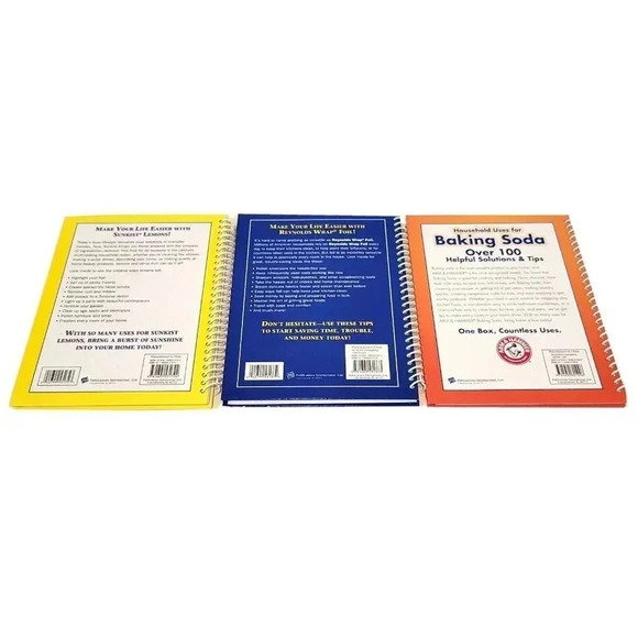 Household Hints Books Aluminum Foil Lemons Baking Soda Lot of 3 Spiral Hardcover - Picture 2 of 2